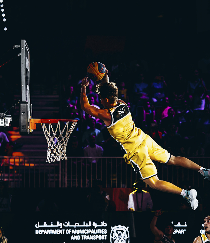 Sport Biomechanics Shown in Slam Dunk by Athlete